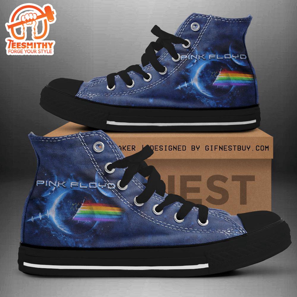 Pink Floyd Blue Galaxy Shoes, Pink Floyd High Top Shoes