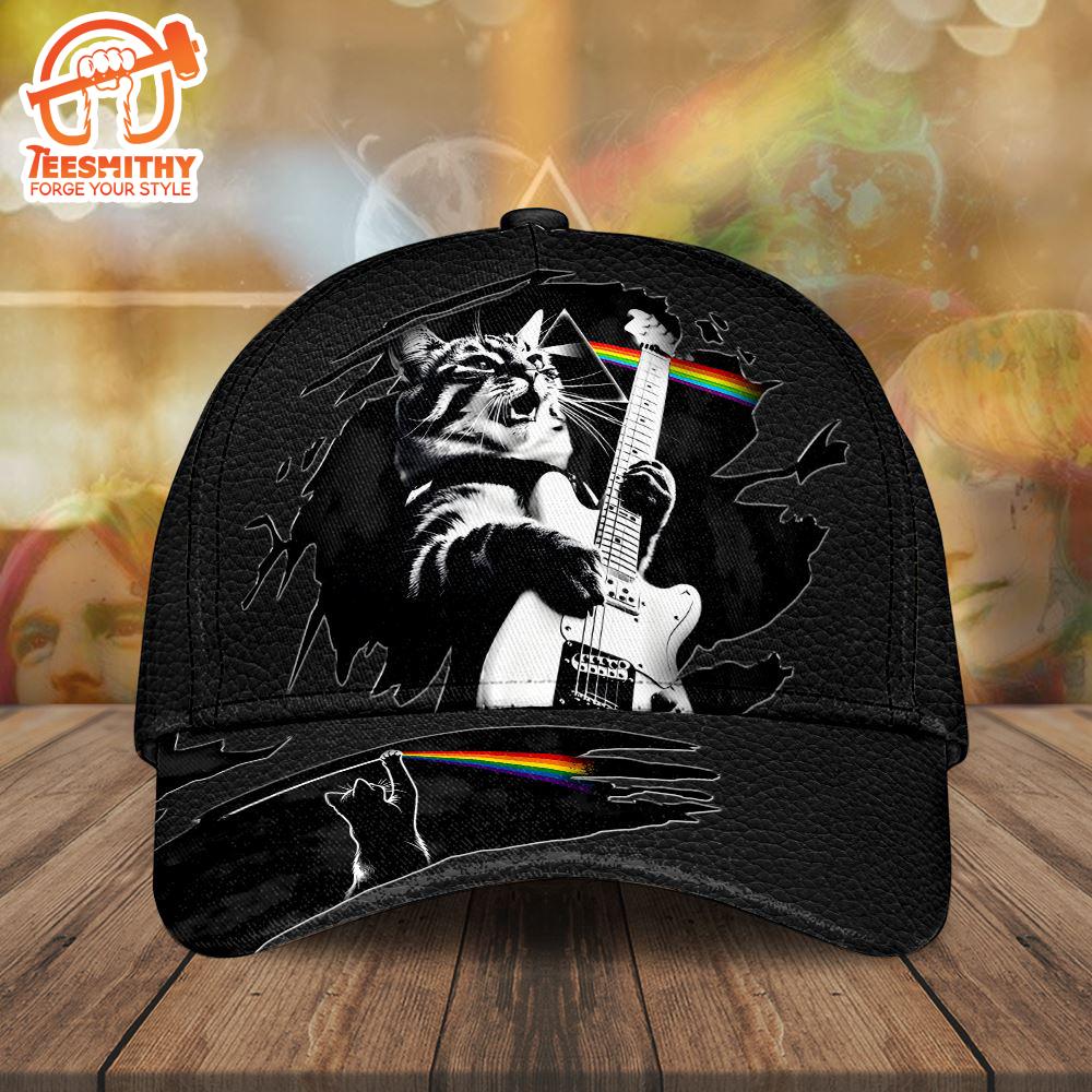 Pink Floyd Cat Play Guitar, The Dark Side of the Moon, Pink Floyd Classic Cap