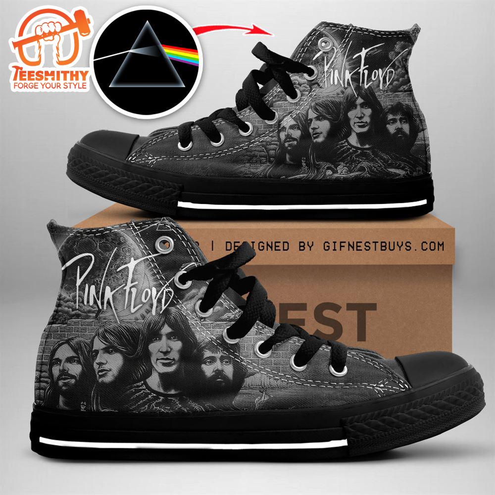 Pink Floyd Members Grey Shoes, Pink Floyd High Top Shoes