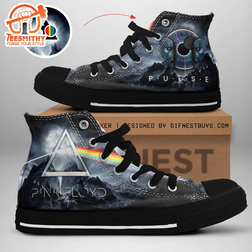 Pink Floyd Pulse Grey Shoes, Pink Floyd High Top Shoes