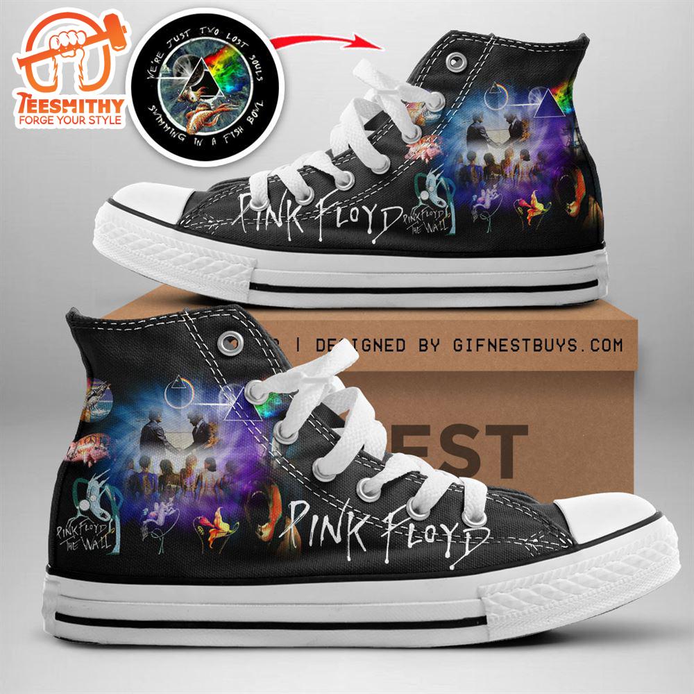 Pink Floyd The Wall Purple Shoes, Pink Floyd High Top Shoes