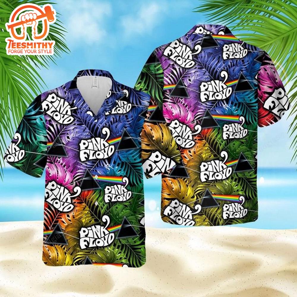 Pink Floyd Tropical Leaves Hawaiian Shirt