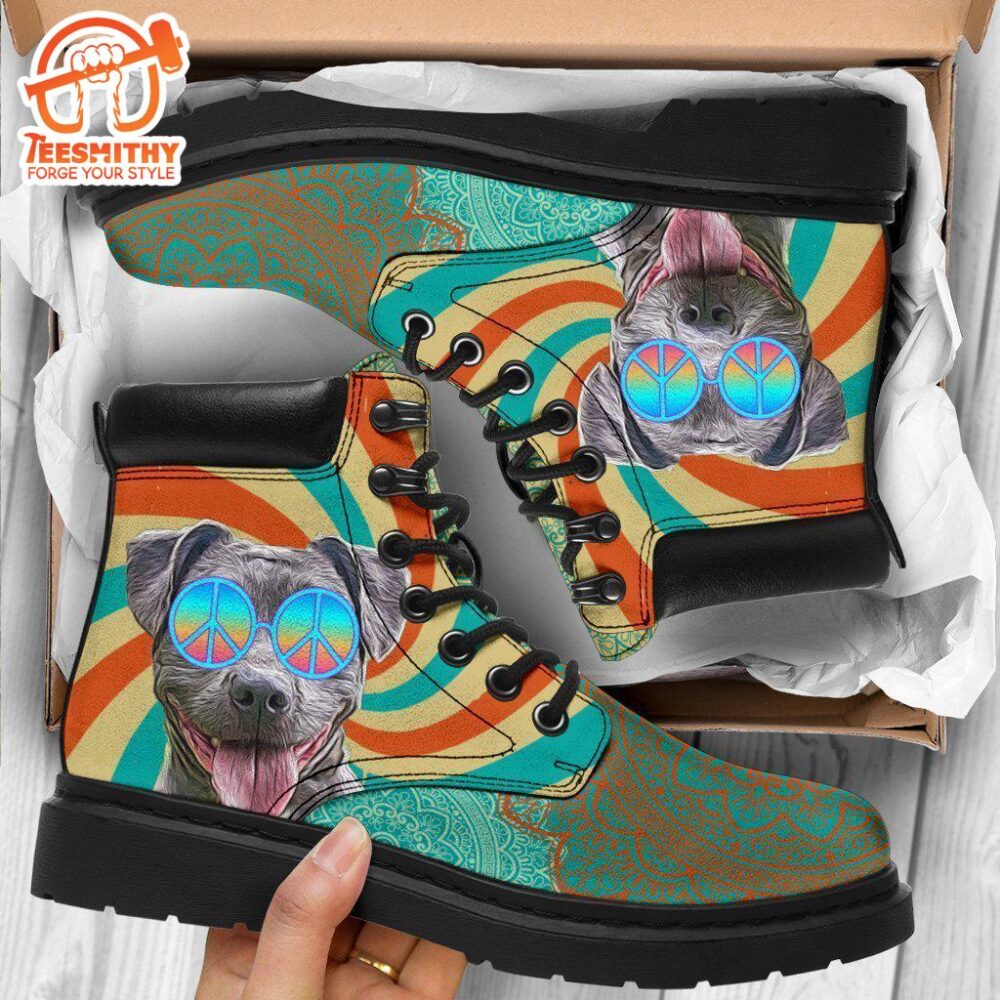 Pit Bull Dog Boots Shoes Funny Hippie Style