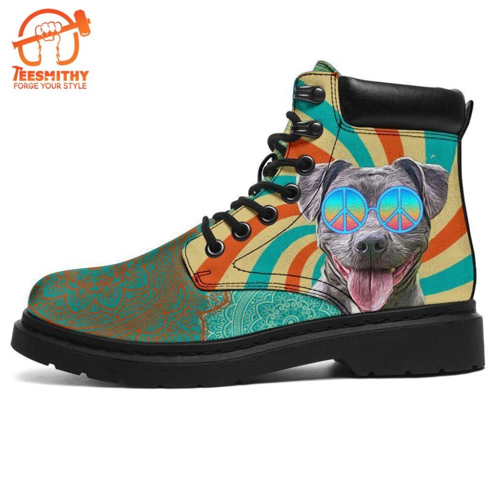 Pit Bull Dog Boots Shoes Funny Hippie Style