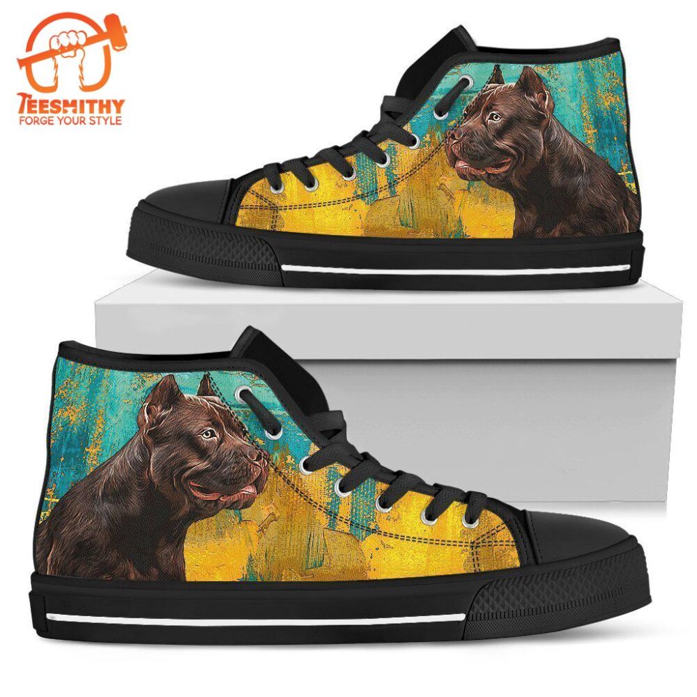 Pit Bull Dog Sneakers Bully High Top Shoes