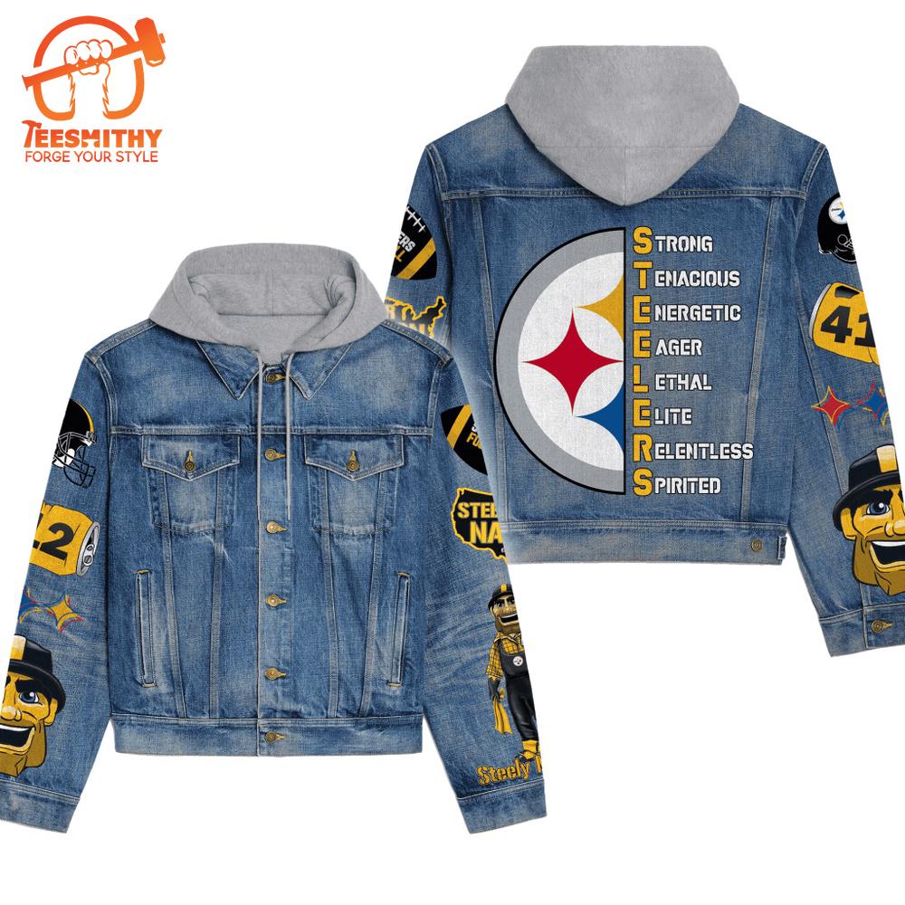 Pittsburgh Steelers Premium Hooded Denim Jacket V2