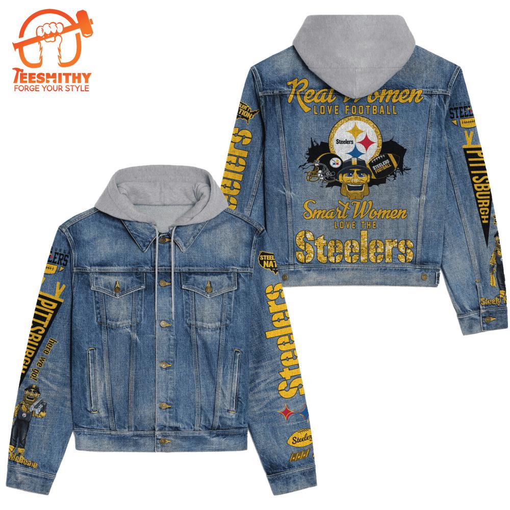 Pittsburgh Steelers Premium Hooded Denim Jacket Version 1