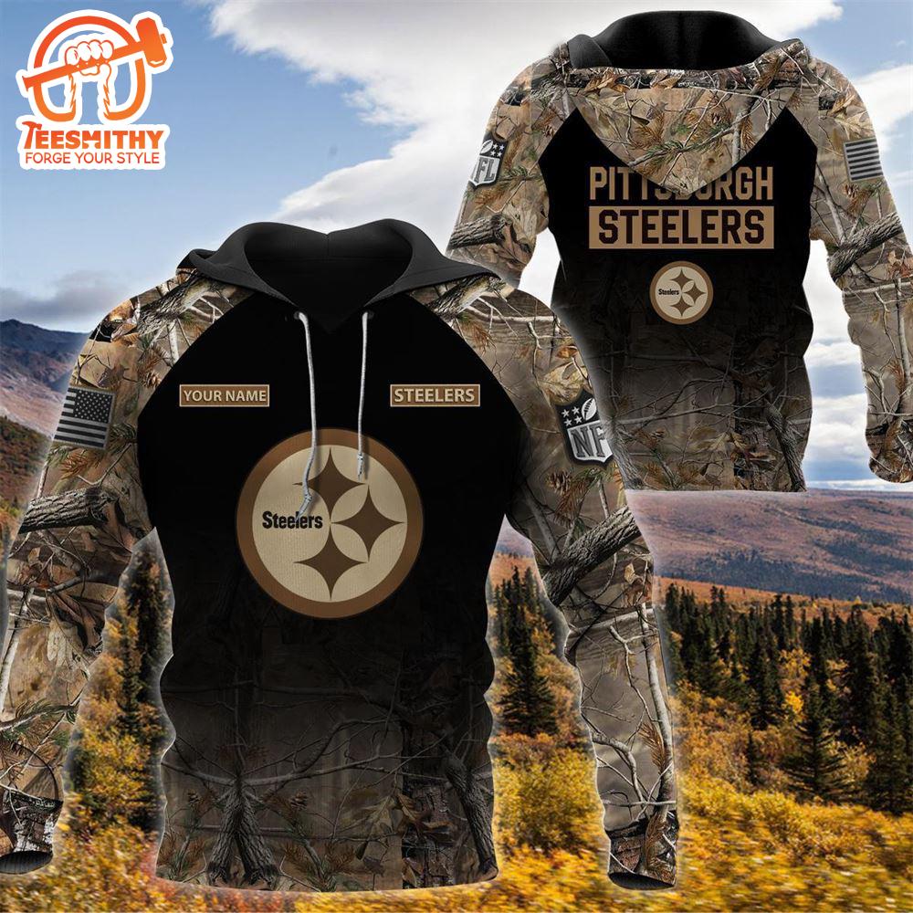 Pittsburgh Steelerspersonalized Your Name Hunting Camo Hoodie  Gift Christmas