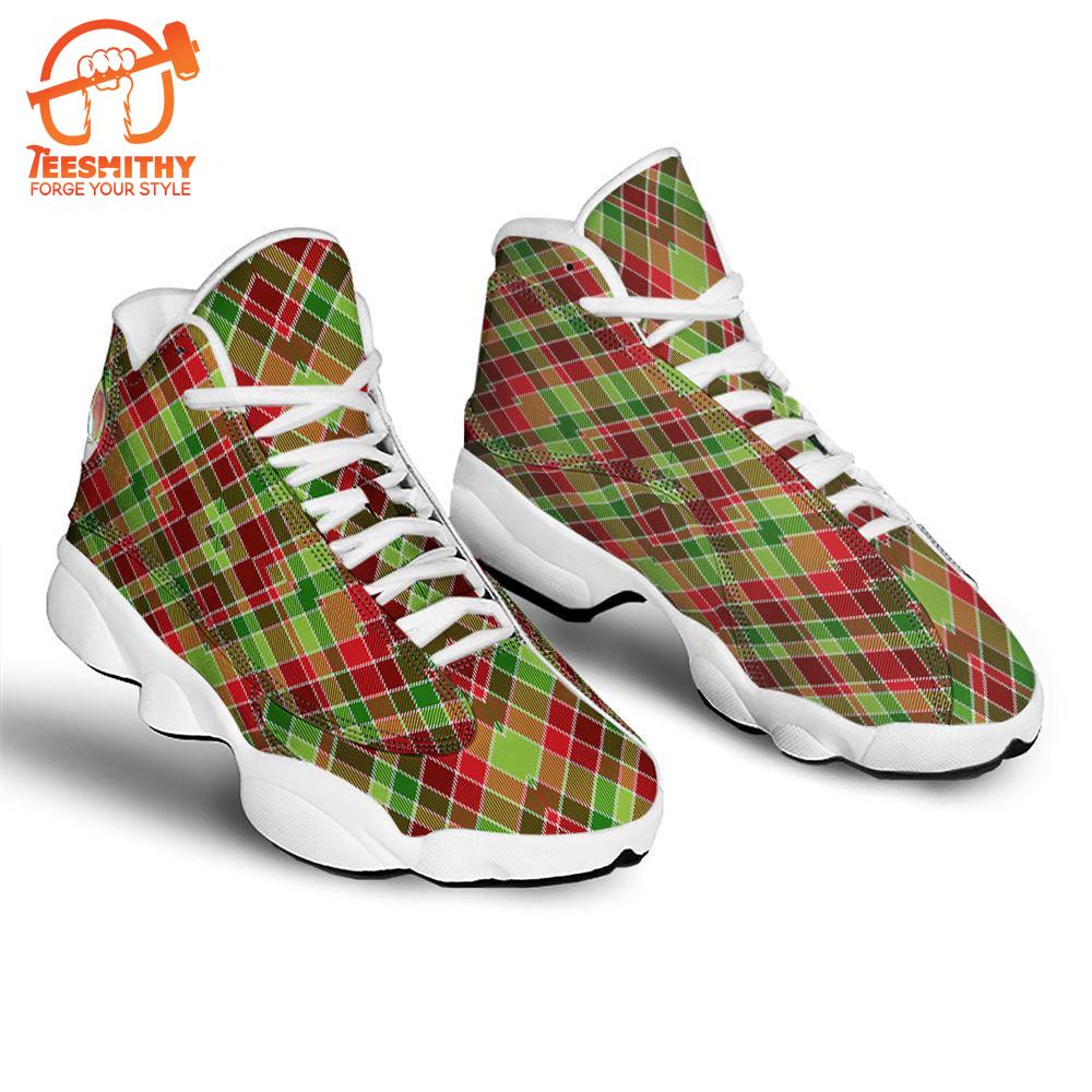 Plaid Merry Christmas Print Pattern Jd13 Shoes For Men Women   Gift Christmas