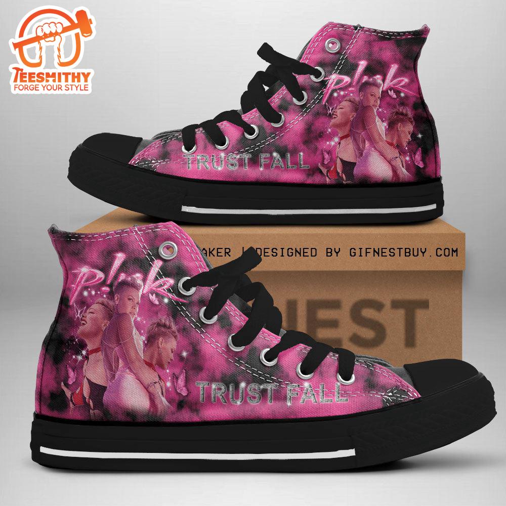 P!Nk All Pink Shoes, P!Nk Trust Fall, P!Nk High Top Canvas Shoes