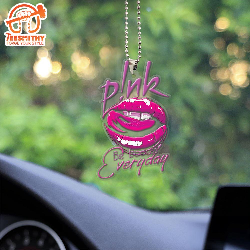 P!nk Custom shape Clear 1-sided Acrylic Car Ornament Gift For Xmas