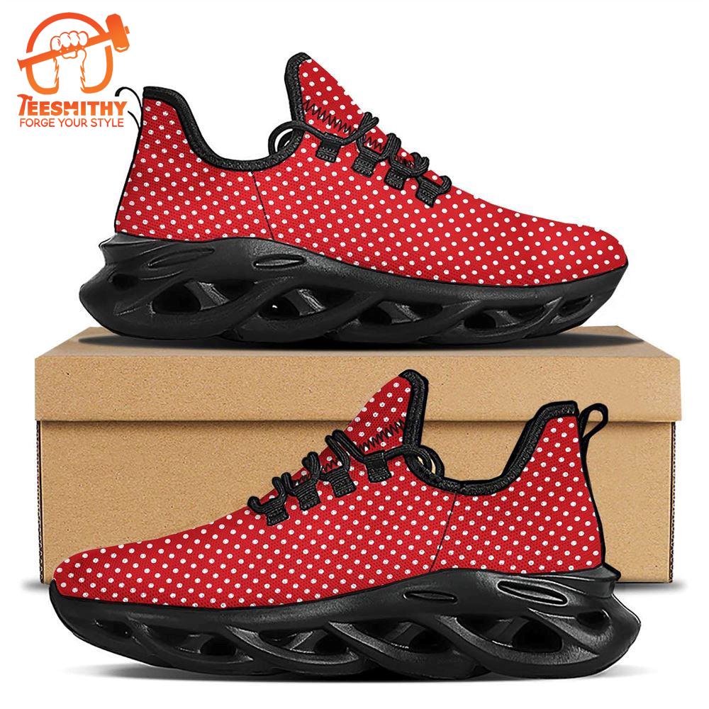 Polka Dot Christmas Print Pattern Black Max Soul Shoes   Gift Christmas