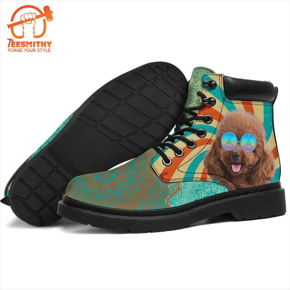 Poodle Dog Boots Funny Hippie Style Shoes