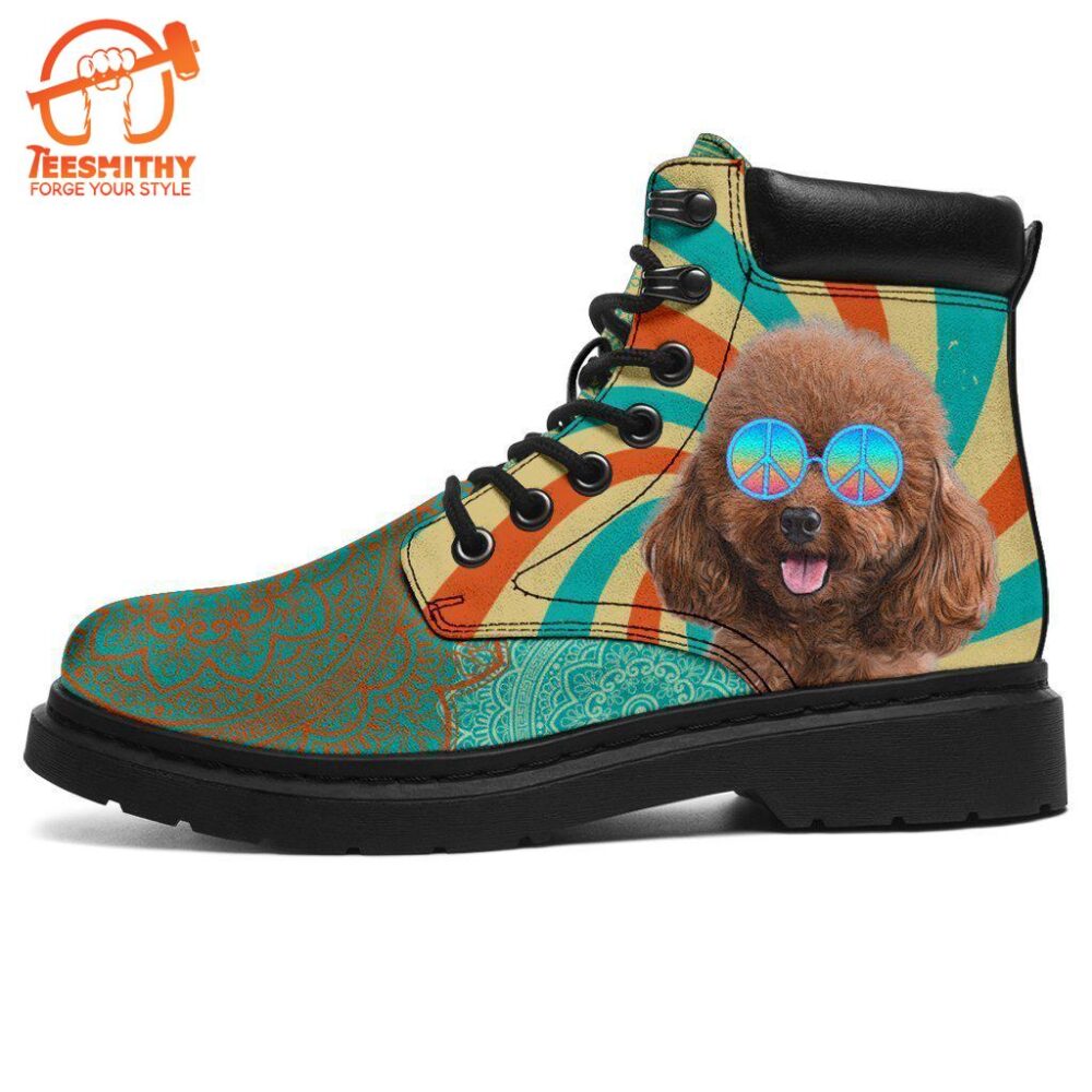 Poodle Dog Boots Funny Hippie Style Shoes