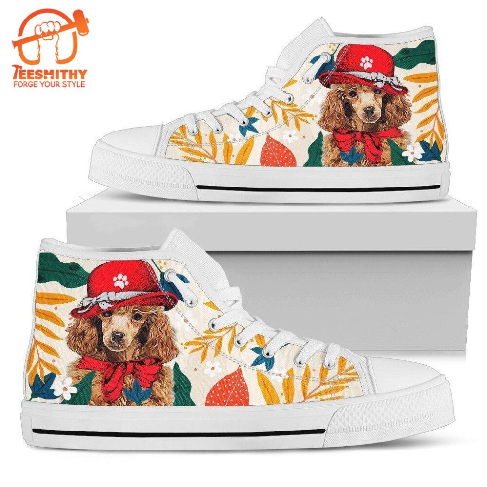 Poodle Dog Sneakers Women High Top Shoes Funny