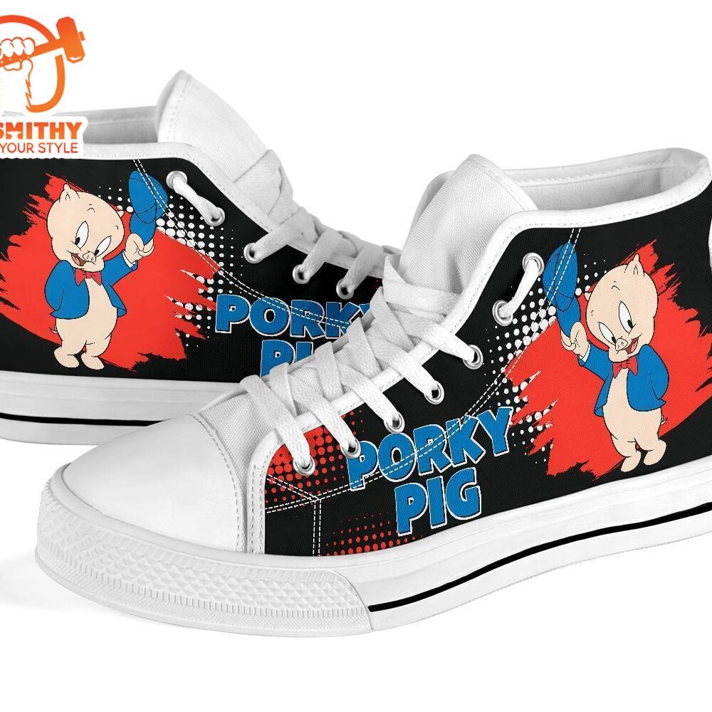 Porky Pig High Top Shoes Looney Tunes Fan