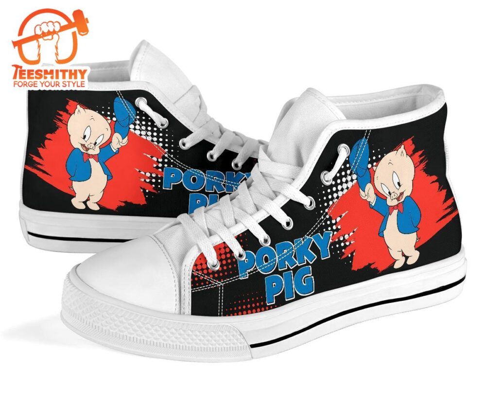 Porky Pig High Top Shoes Looney Tunes Fan