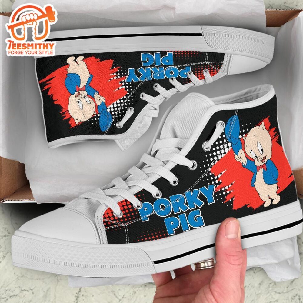 Porky Pig High Top Shoes Looney Tunes Fan