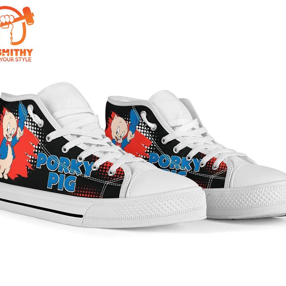 Porky Pig High Top Shoes Looney Tunes Fan