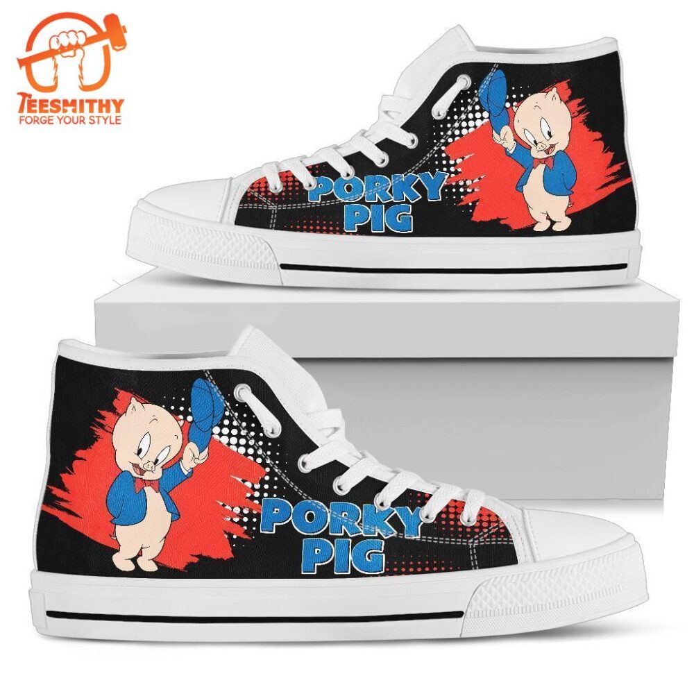 Porky Pig High Top Shoes Looney Tunes Fan