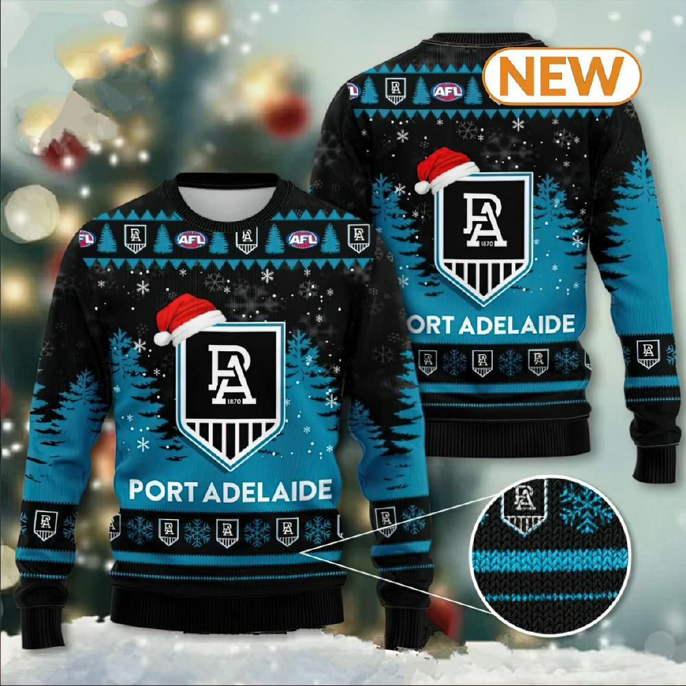 Port Adelaide FC Ugly Christmas Sweater Shirt, Sweatshirt