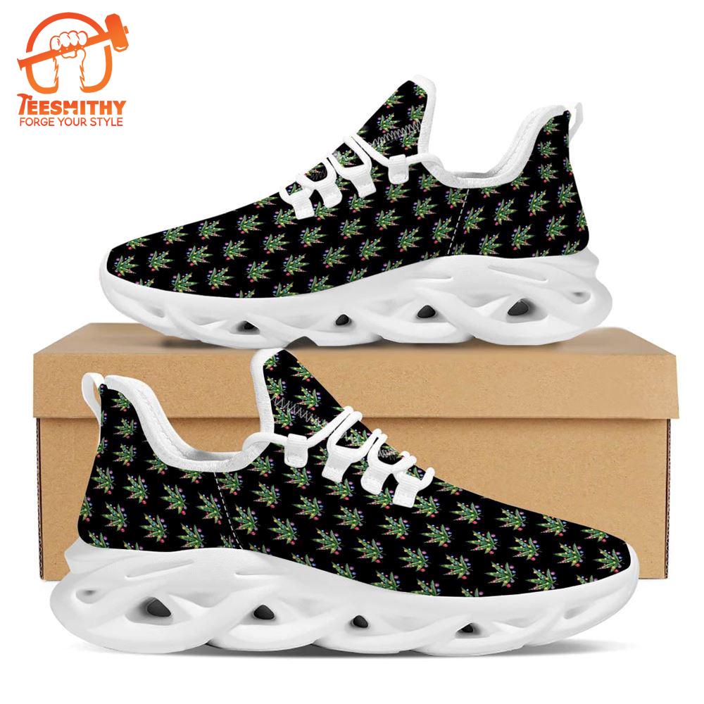 Pot Leaf Christmas Print Pattern White Max Soul Shoes   Gift Christmas