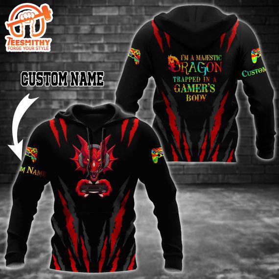 Premium Dragon Gamers Tattoo Personalized Name All Over Print Hoodie