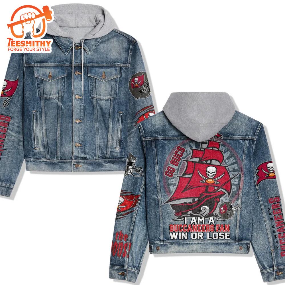 Premium Hooded Denim Jacket – Tampa Bay Buccaneers Fan Apparel Version 1