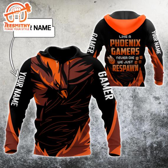 Premium Phoenix Gamers Tattoo Personalized Name All Over Print Hoodie