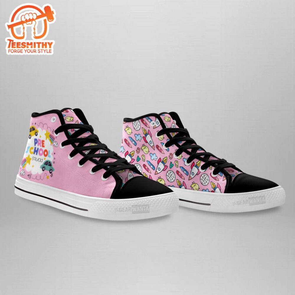 Preschool Squad Kindergarten Teacher High Top Shoes Custom