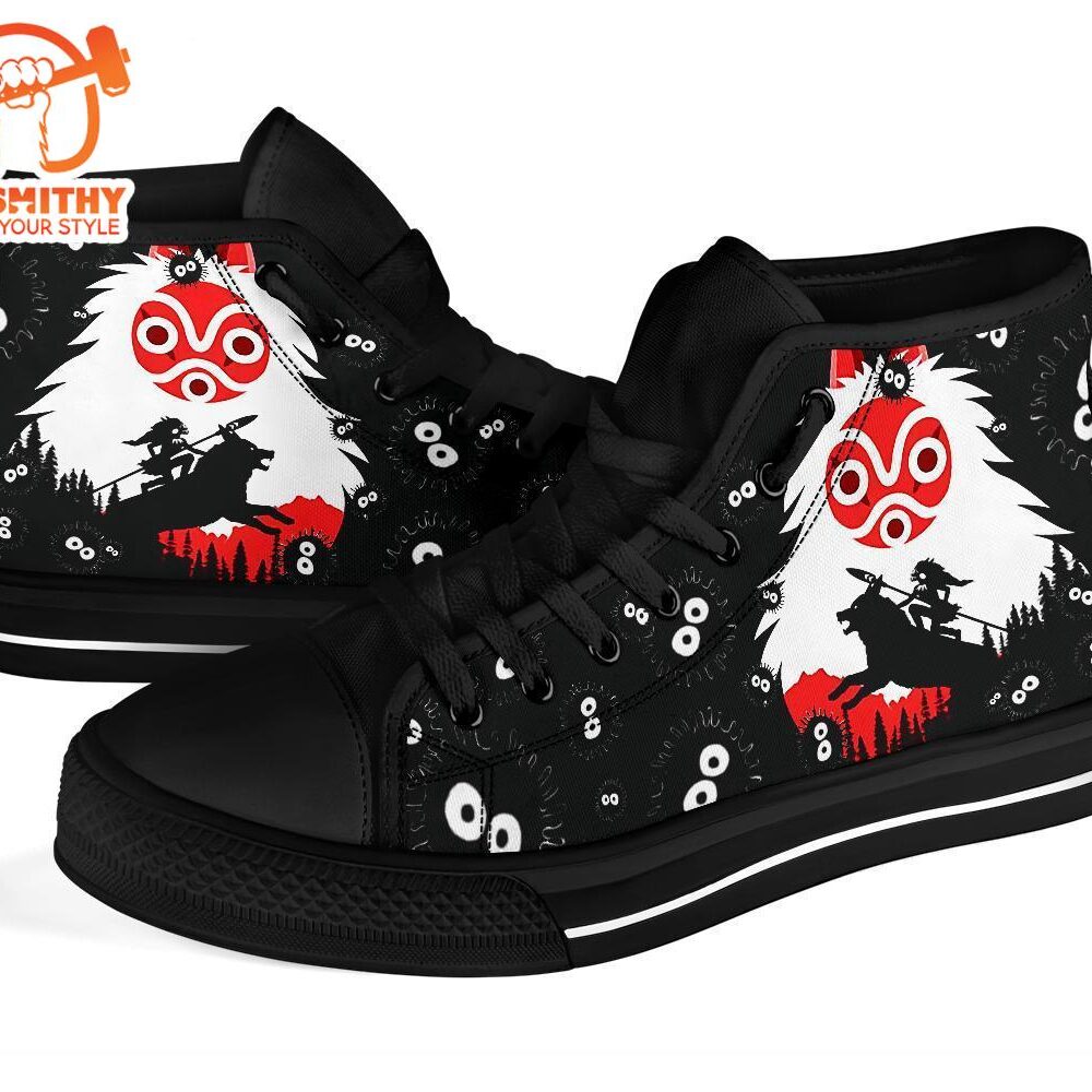 Princess Mononoke Sneakers Ghibli High Top Shoes Custom