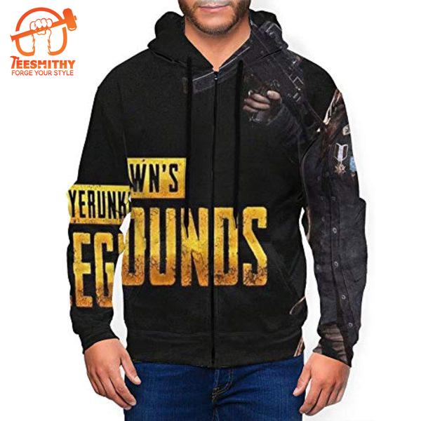 Pubg – Game Black Zipper Jacket All Over Print Hoodie