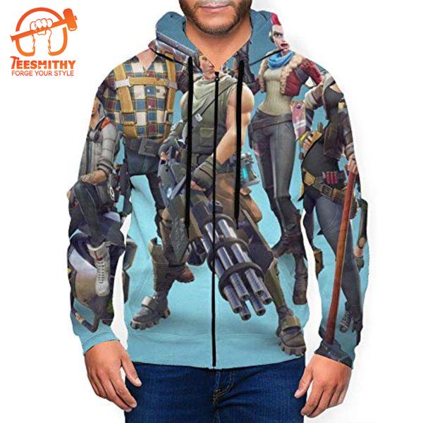 Pubg – Game Characters Blue Zipper Jacket All Over Print Hoodie