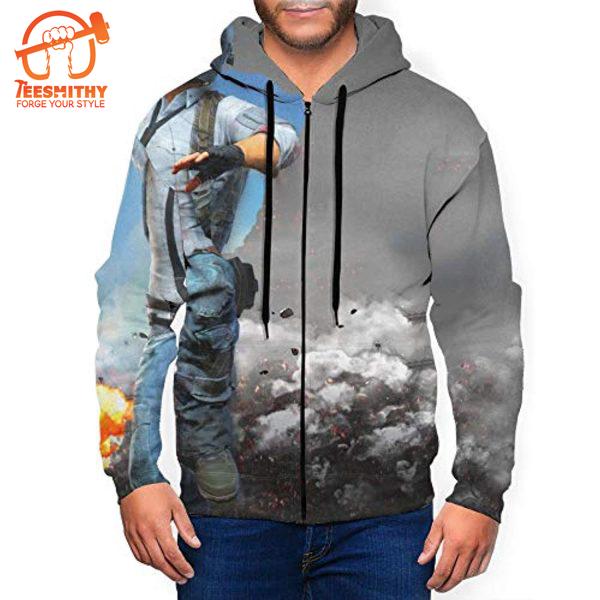 Pubg – Game Grey Zipper Jacket All Over Print Hoodie