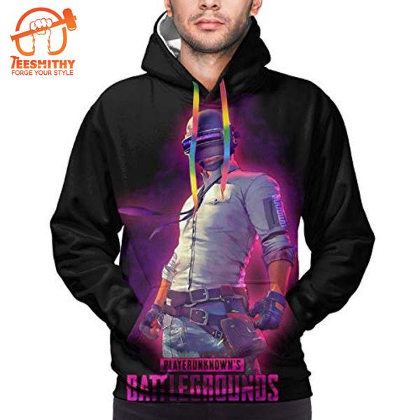 Pubg – Game Playerunknown’S Battlegrounds Black With Pockets All Over Print Hoodie For Fans