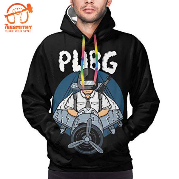 Pubg – Game Playerunknown’S Battlegrounds Cartoon Character Black All Over Print Hoodie