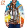 Pubg – Game Playerunknown’S Battlegrounds Female Character Bright Blue And Yellow All Over Print Hoodie