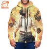 Pubg – Game Playerunknown’S Battlegrounds Fire Yellow Zipper Jacket All Over Print Hoodie