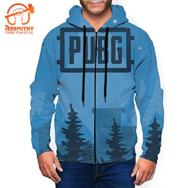 Pubg – Game Playerunknown’S Battlegrounds Logo Blue All Over Print Hoodie