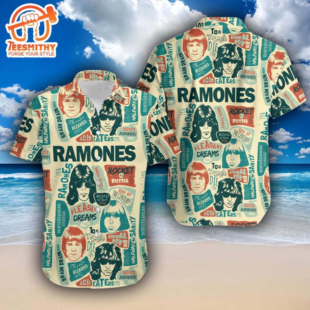 Ramones Punk Rock Collage Hawaiian Shirt