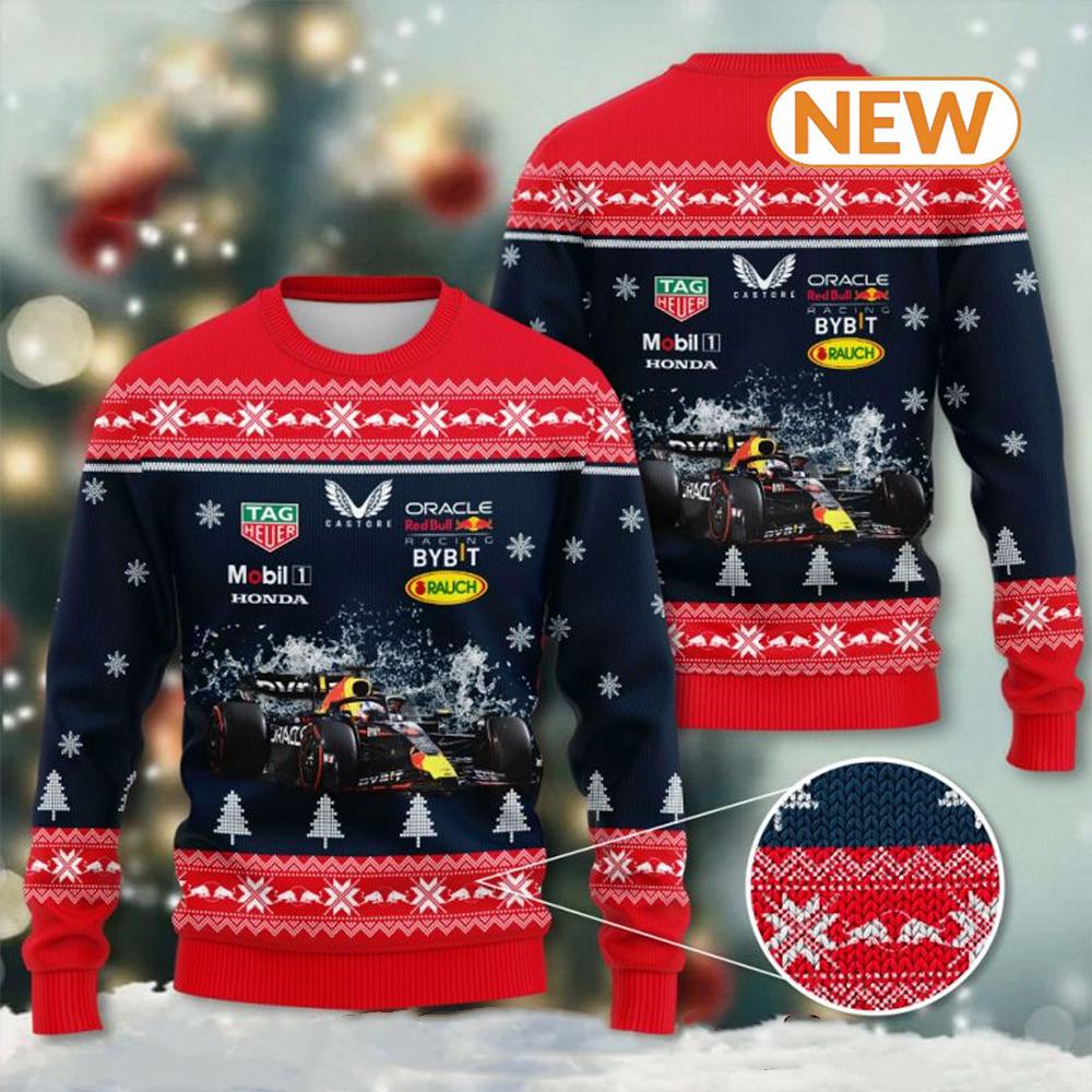 Red Bull Racing F1  Ugly Christmas Sweater Shirt, Sweatshirt