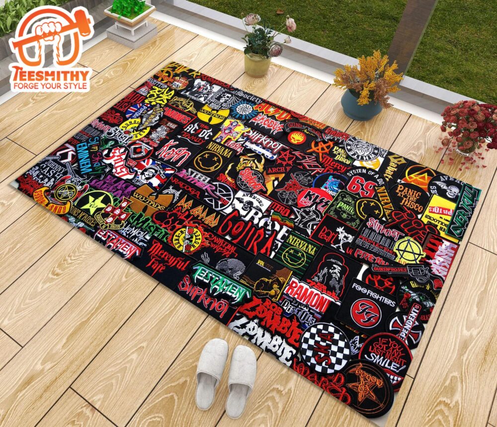 Rock Collage Rug, Rock Music Rug, All Rock N Roll