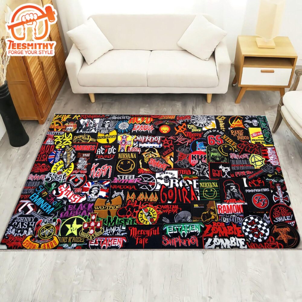 Rock Collage Rug, Rock Music Rug, All Rock N Roll