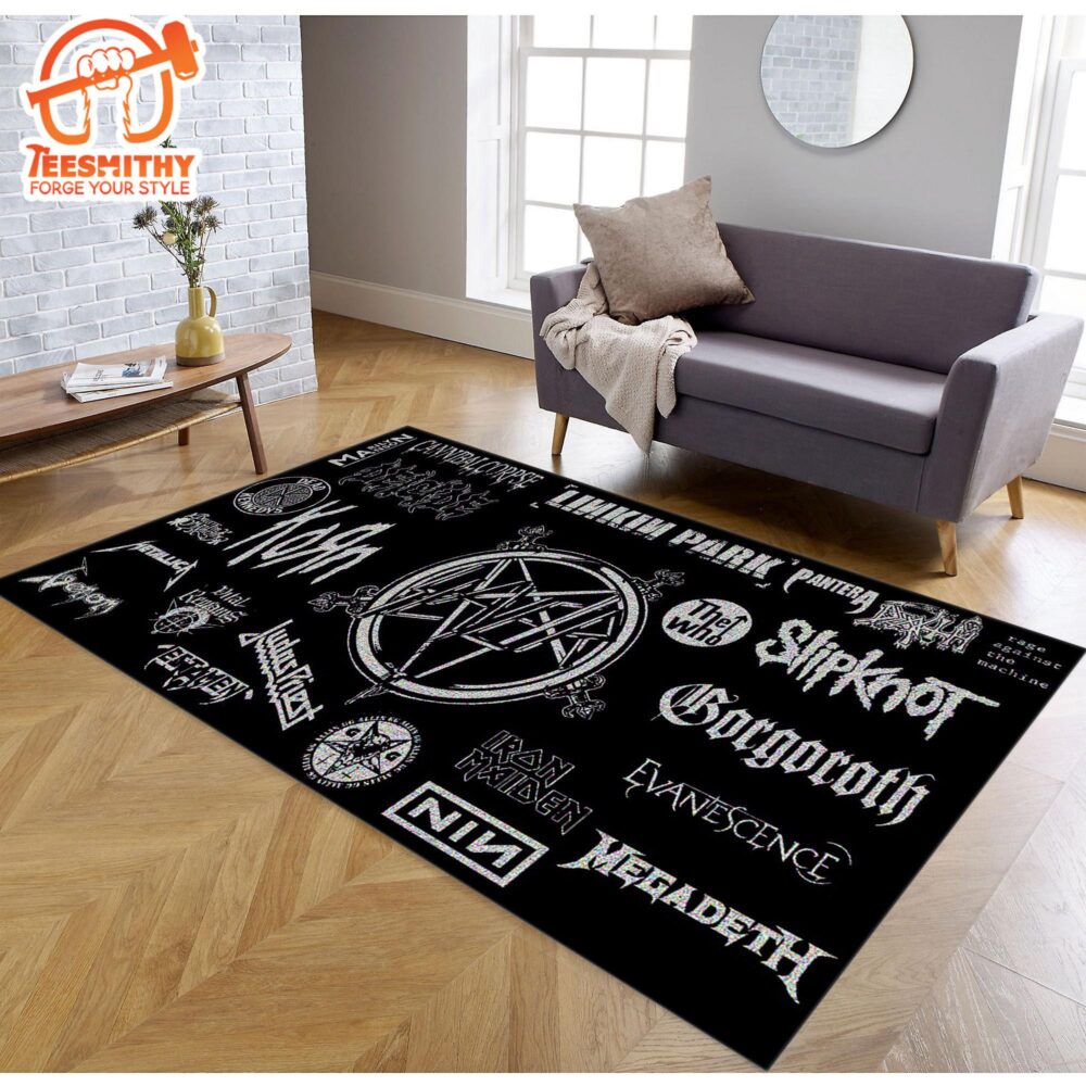 Rock Groups Rug, Cool Logos Rug, Rock Music Rug