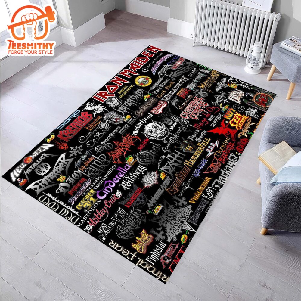 Rock Music Rug, Rock Decor Rug, Music Logo Rug