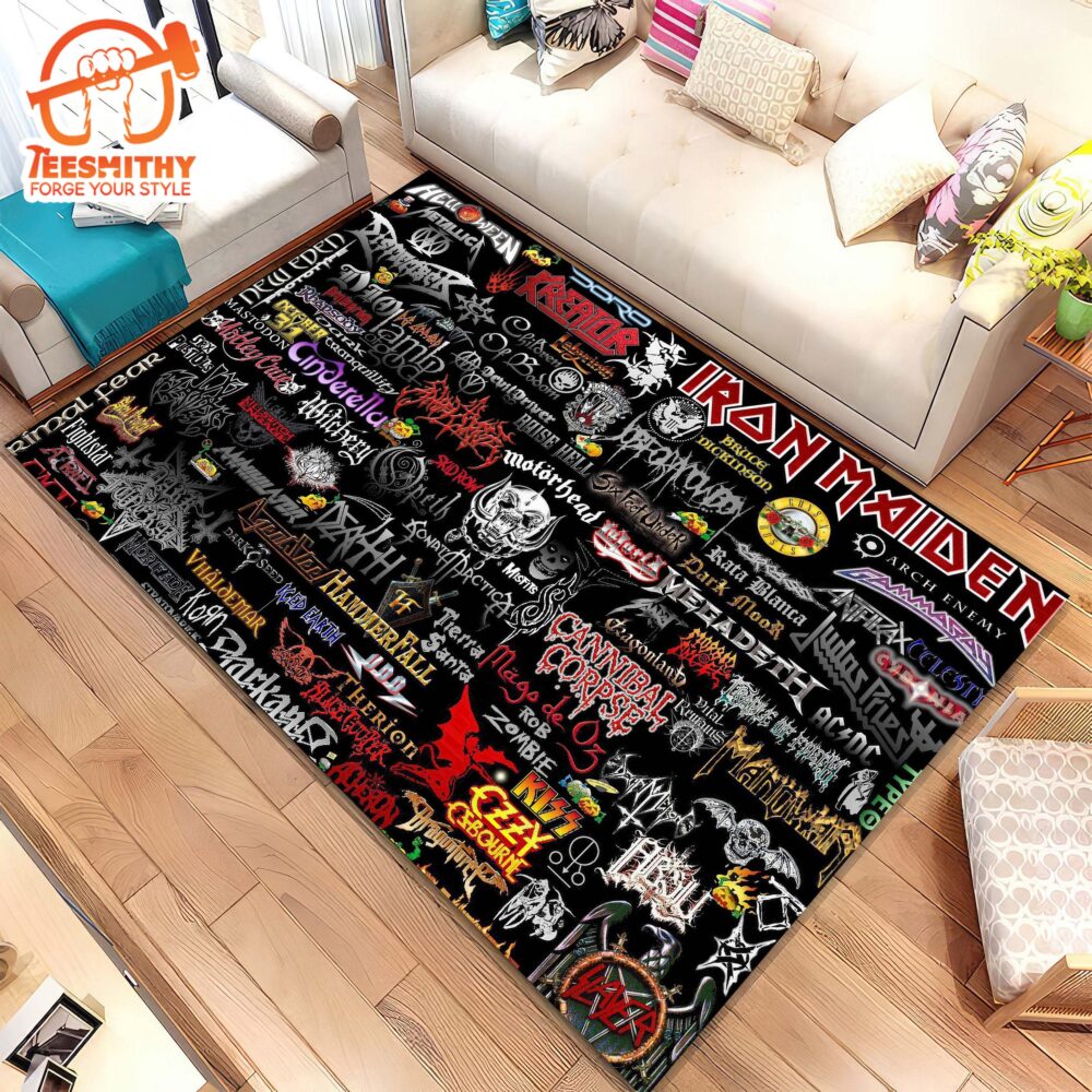 Rock Music Rug, Rock Decor Rug, Music Logo Rug