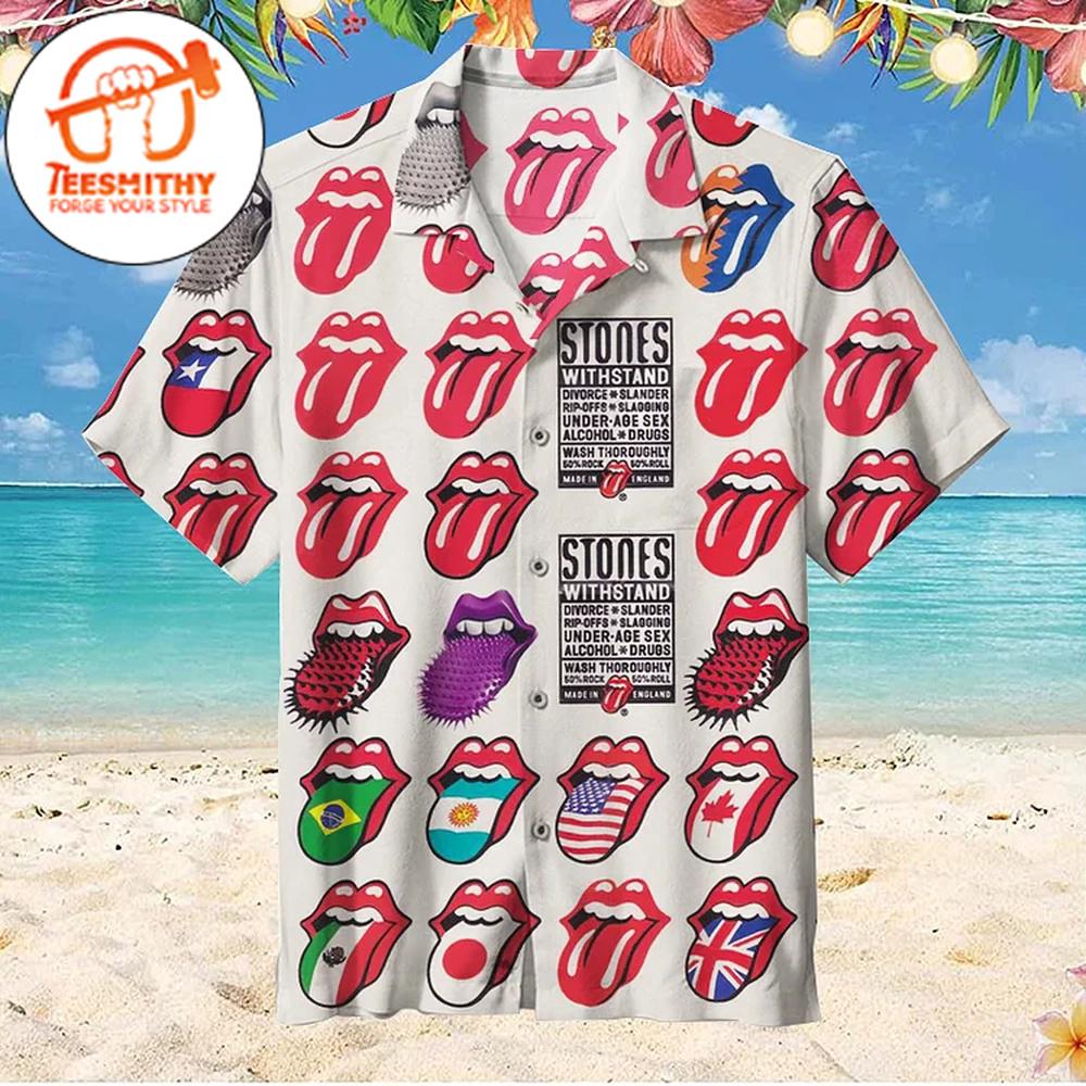 Rolling Stones Global Licks Collector’s Hawaiian Button Up Shirts