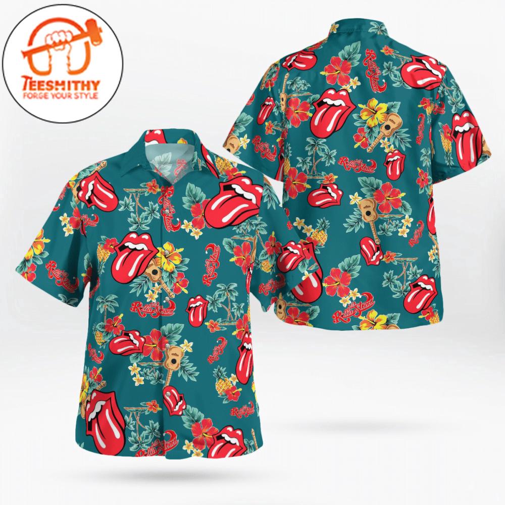 Rolling Stones Island Groove Floral Hawaiian Button Up Shirts