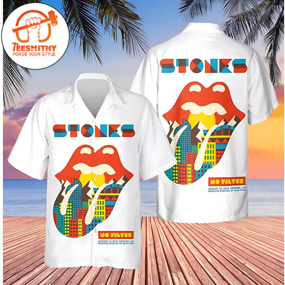 Rolling Stones No Filter Tour Hawaiian Button Up Shirts