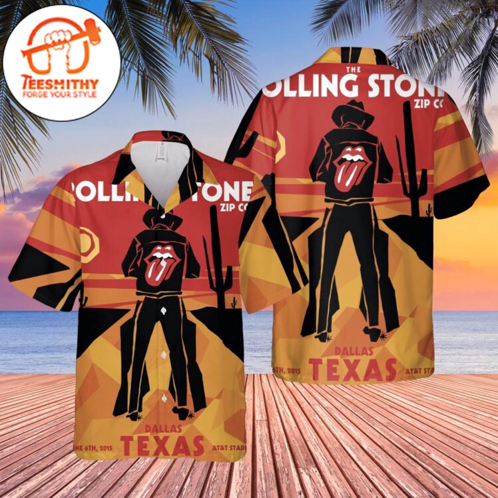 Rolling Stones Tour Dallas Texas 2015 Hawaiian Button Up Shirts